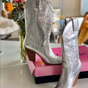 Miranda Lambert Silver Cowboy Boots